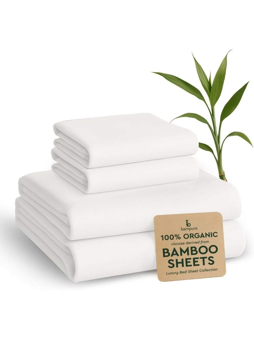 Cooling King Size Bamboo Sheets - 100% Rayon, Soft & Breathable 4pc Set